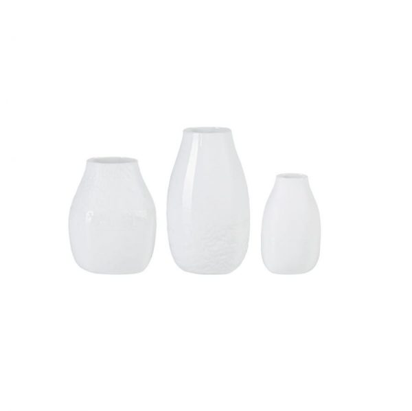 Fond blanc set de 3 vases en porcelaine