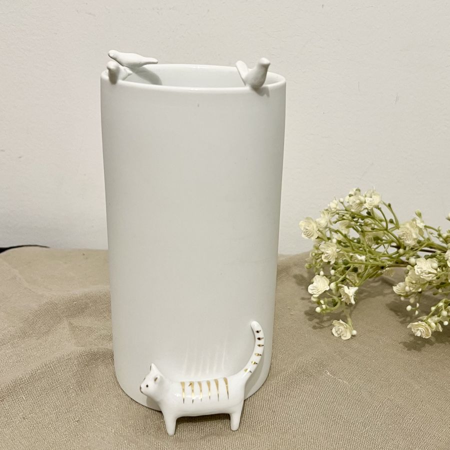 vase chat oiseau