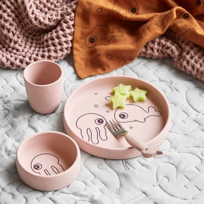 Mise en situation set de diner rose