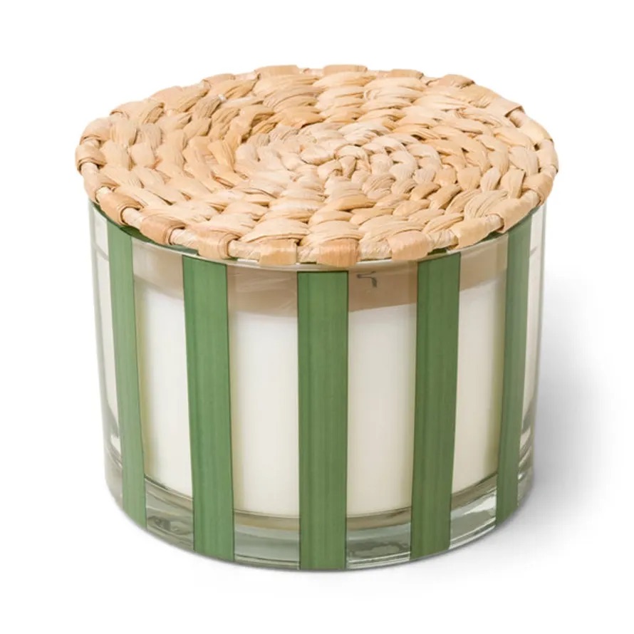 Bougie fresco vert fond blanc