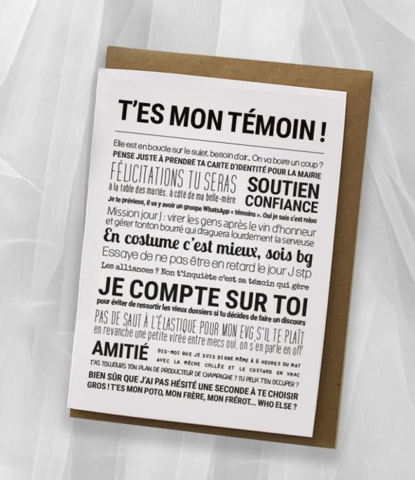 Carte tu es mon témoin