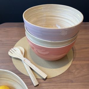 Saladier en bambou coloré