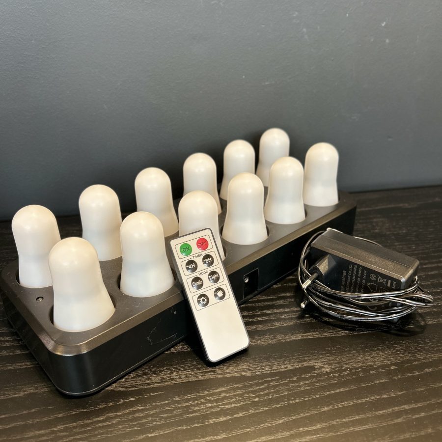 set de 12 bougies rechargeables