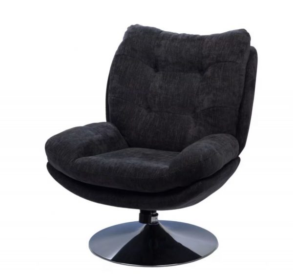 fauteuil magnum noir pied chrome
