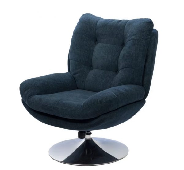 fauteuil magnum bleu pied chrome