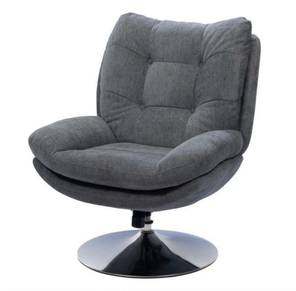 fauteuil magnum gris foncé pied chrome