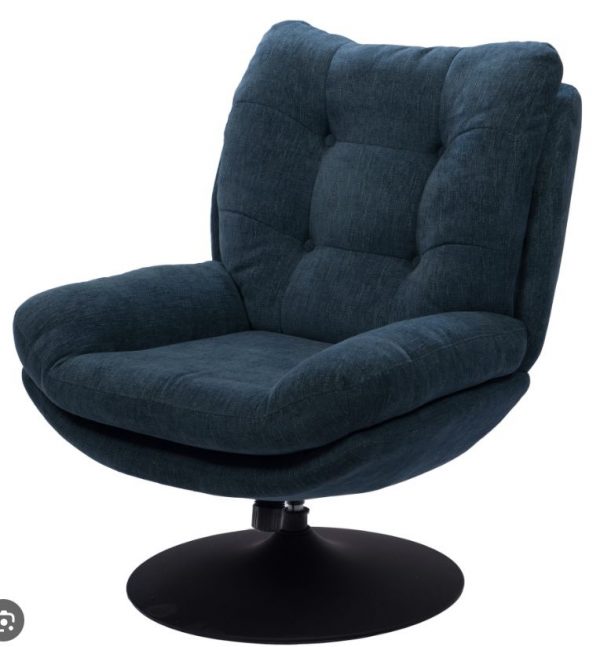 fauteuil magnum bleu pied noir