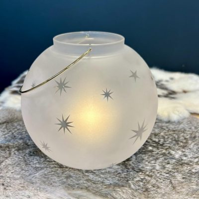 Lanterne en verre givré