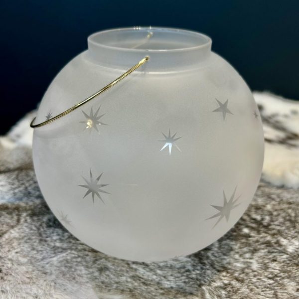 Lanterne en verre givré
