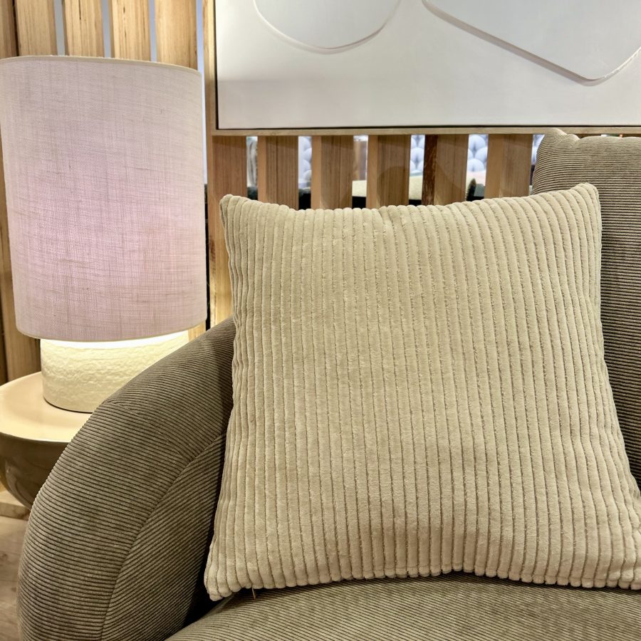 Coussin velours beige