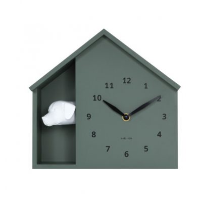 Horloge murale chien vert