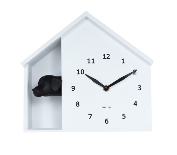 horloge murale chien blanc