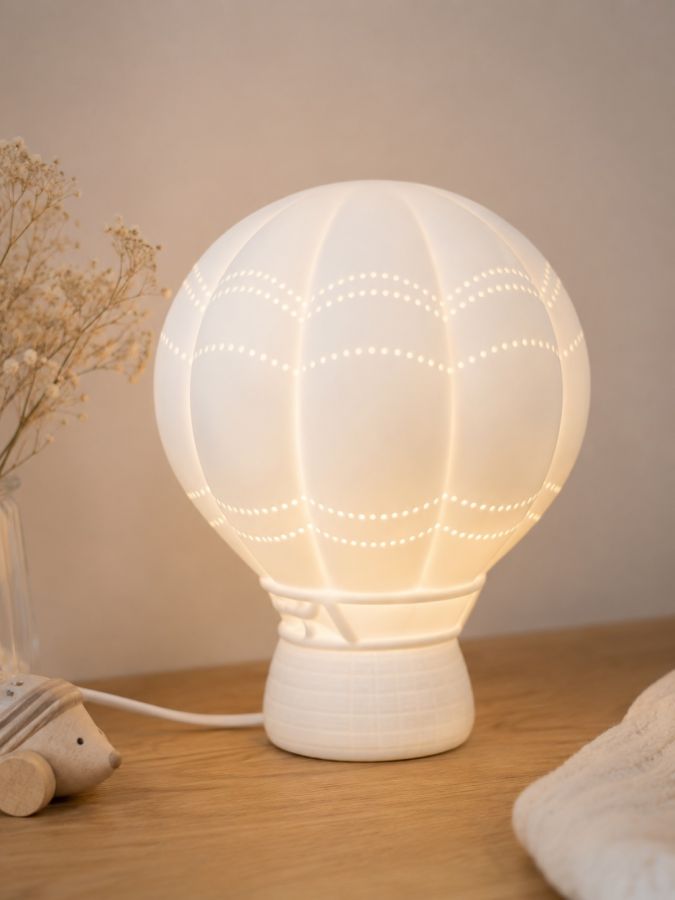 lampe montgolfière en porcelaine